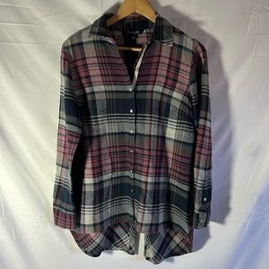 Chadwicks NWOT Drop-tail Flannel Tunic size Small